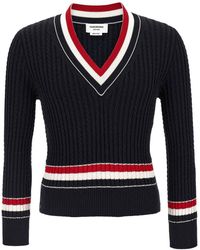 Thom Browne - Rwb Intarsia Sweater - Lyst
