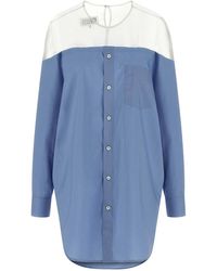 MM6 by Maison Margiela - Tulle Insert Shirt - Lyst