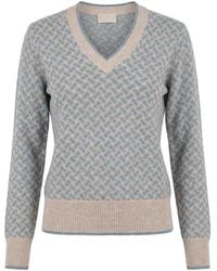 Drumohr - Long Sleeve V-Neck Sweater - Lyst