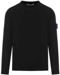 Stone Island - Wool Sweater With Compass Logo - Lyst