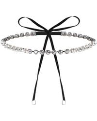 MM6 by Maison Margiela - Rhinestone Bow Necklace - Lyst