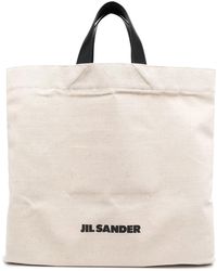 Jil Sander - Logo-print Linen Tote Bag - Lyst