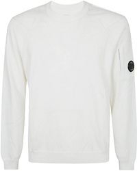 C.P. Company - Cotton Sea Island Crewneck Lens Knit - Lyst