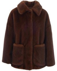 Herno - Faux-Fur Patch-Pocket Short Coat - Lyst