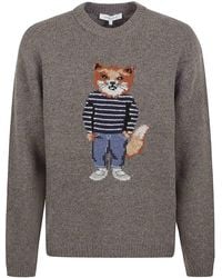 Maison Kitsuné - Dressed Fox Intarsia Wool Jumper - Lyst