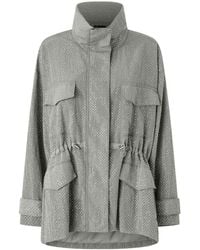 Pinko - Embellished Mini Studded Technical Parka - Lyst