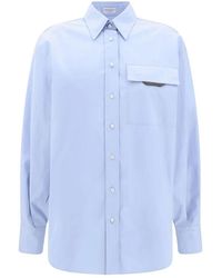 Brunello Cucinelli - Shiny Detail Cotton Shirt With Pocket - Lyst