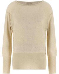 Herno - Lam And Sequin Yarn Sweater - Lyst