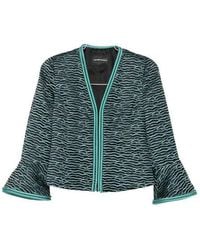 Emporio Armani - Textured Ruffled-Sleeve Jacket - Lyst
