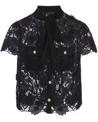 Self-Portrait - Top With Neck Ties - Lyst