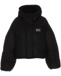 Dolce & Gabbana - Patch Logo Down Jacket - Lyst