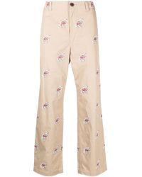 Junya Watanabe - Graphic-print Cotton Trousers - Lyst