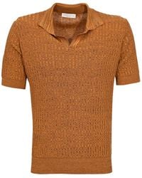 Roberto Collina - Textured Cotton Polo Shirt - Lyst