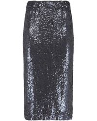 P.A.R.O.S.H. - Straight Silhouette Sequin Midi Skirt - Lyst