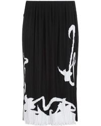 Lanvin - Two-Toned Straight Hem Pleated Skirt - Lyst