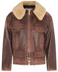 Golden Goose - Shearling Leather Jacket - Lyst