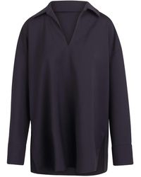 Max Mara - Wool Canvas Blouse With V-Neck - Lyst