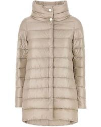 Herno - Streamlined Puffer Jacket With High Collar And Quilted Texture - Lyst