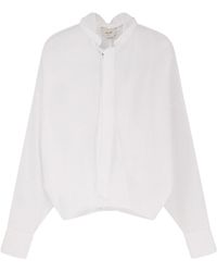 Alysi - Cotton Shirt With Bow - Lyst