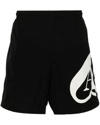 Alexander McQueen - Alexander McQueen Black Seal Print Swim Trunks - Lyst