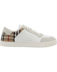 Burberry - Leather And Suede Sneakers - Lyst