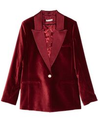 Alice + Olivia - Velvet Single-Breasted Jacket - Lyst