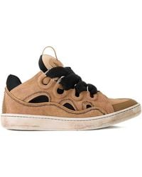 Lanvin - Curb Sneakers Suede Mesh Sneakers - Lyst