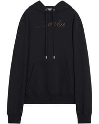 Lanvin - Hoodie Logo Manuscrit Denim - Lyst