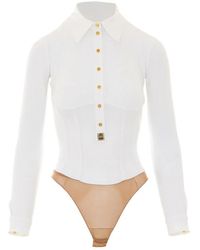 Elisabetta Franchi - Ivory Bodysuit Shirt#360 - Lyst