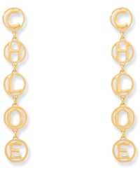 Chloé - Brass Script Earrings - Lyst