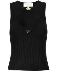 Marine Serre - 'moon Jewelry Knit Open Neck' Top - Lyst