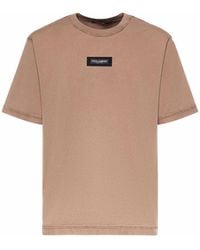 Dolce & Gabbana - Cotton Jersey T-Shirt With Logo - Lyst