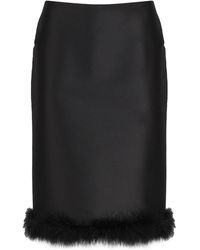 Sportmax - Midi Skirt With Feather Bottom - Lyst