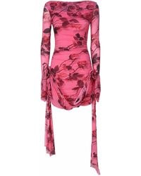 Blumarine - Short Jersey Dress In Rose Torchon Print - Lyst