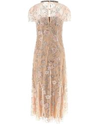 self portrait floral sequin embroidered dress Flower Sequin Tier Maxi Dress self-portrait-US