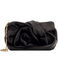 Burberry - Leather Clutch With Metal Shoulder Strap - Lyst