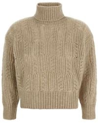 Agnona - Openwork Turtleneck Sweater - Lyst