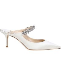 Jimmy Choo - Satin Mules With Crystal Band - Lyst