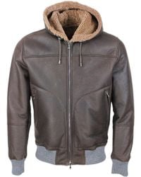 Barba Napoli - Shearling Hooded Jacket With Ribbed Cuffs - Lyst