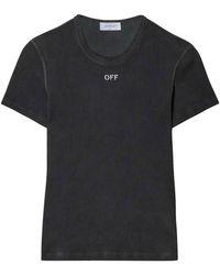 Off-White c/o Virgil Abloh - Logo-Embroidered T-Shirt - Lyst