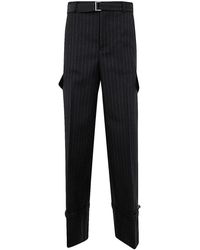 Sacai - Wool Chalk Stripe Trousers - Lyst