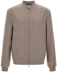 Brunello Cucinelli - Light Flannel Bomber Jacket - Lyst