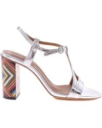 See By Chloé - Ankle Strap Sandals With Multi Rainbow Heel - Lyst