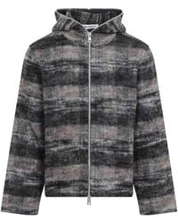 Our Legacy - Fuzzy Knit Stripe Zip-Up Hoodie - Lyst