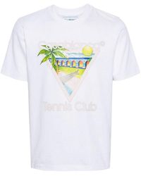 Casablanca - Tennis Club Icon Organic Cotton T-shirt - Lyst