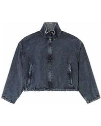 DIESEL - G-Leam-R1 Cropped Denim Jacket - Lyst