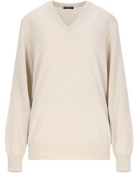 Canessa - Ribbed Cashmere V-Neck Sweater - Lyst