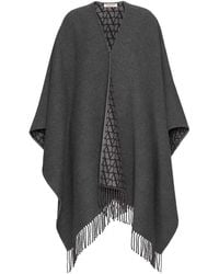 Valentino - Toile Iconograhe Wool And Silk Blend Poncho - Lyst