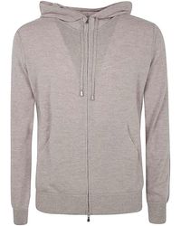 FILIPPO DE LAURENTIIS - Long Sleeves Cashmere Wool Full Zip Hoodie - Lyst