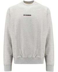 Jil Sander - Cotton Crewneck Sweatshirt With Logo - Lyst